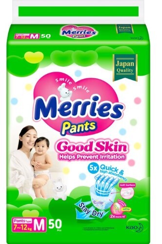 Купить Merries good skin трусики для детей размер m 7-12 кг 50 шт. цена