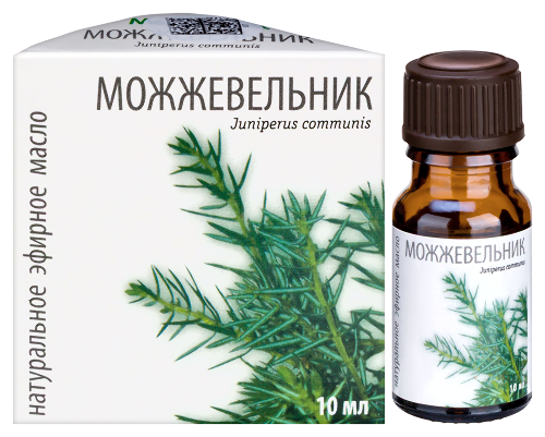 Масло эфирное можжевельник 10 мл в индивидуальной упаковке