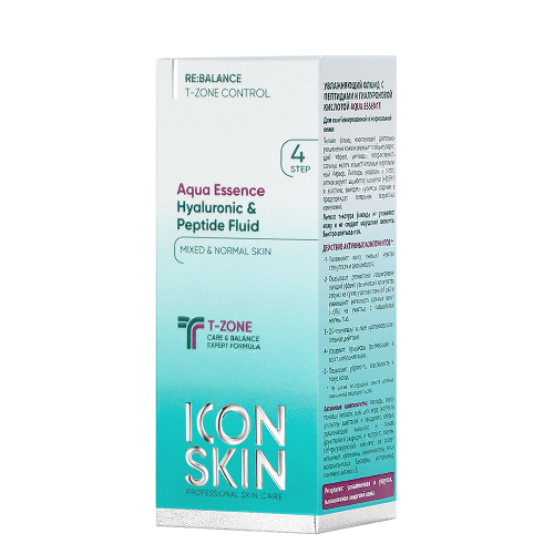Icon skin флюид увлажняющий с пептидами и гиалуроновой кислотой aqua essence 30 мл
