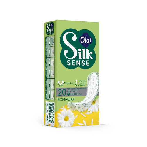 Ola silk sense прокладки ежедневные light deo стринг-мультиформ ромашка 20 шт.
