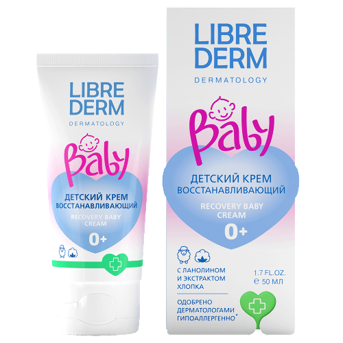 Librederm baby восстанавливающий детский крем с ланолином и экстрактом хлопка 50 мл