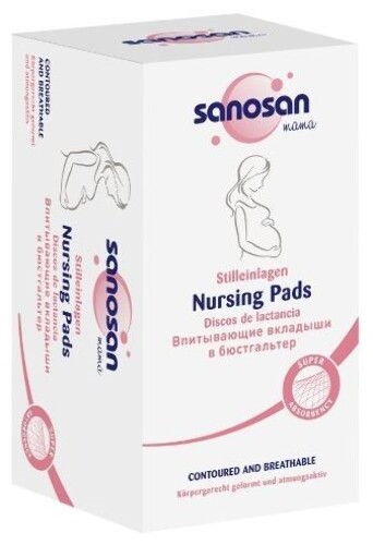 Sanosan mama впитывающие вкладыши для бюстгальтера 30 шт.