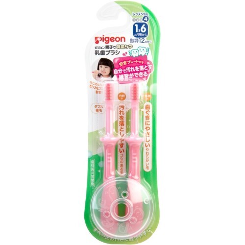 Набор зубных щеток с фиксатором для детей 18-36 мес шаг 4 2 шт./розовые