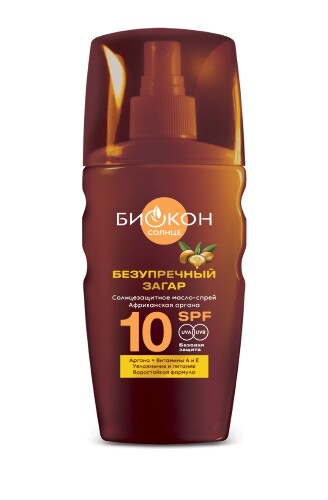 Купить Биокон масло-спрей солнцезащитное африканская аргана spf10 160 мл цена