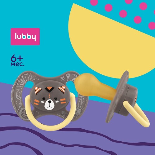 Lubby пустышка латексная с круглым соском 6+/28552