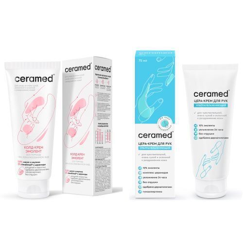 Набор Ceramed-Эмолент для ухода за атопичной кожей: колд-крем + крем для рук