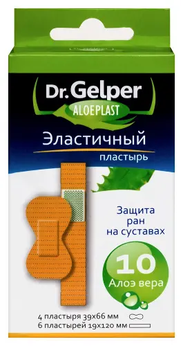 DR GELPER ALOEPLAST ПЛАСТЫРЬ ЭЛАСТИЧНЫЙ 39X66ММ N4+19X120ММ N6