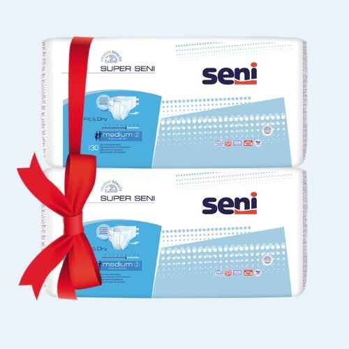 Купить Seni super подгузники для взрослых размер medium обхват талии 75-110 30 шт. цена
