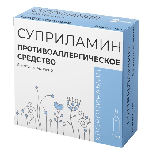 Суприламин 20 мг/мл 5 шт. ампулы раствор для внутривенного и внутримышечного введения 1 мл