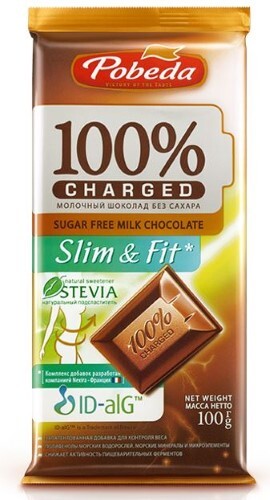 Шоколад молочный без добавления сахара слим энд фит 100 гр