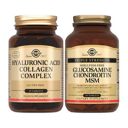 Набор Solgar Комплекс коллагена и гиалуроновой кислоты №30 табл + Комплекс глюкозамина хондроитина и мсм №60 табл
