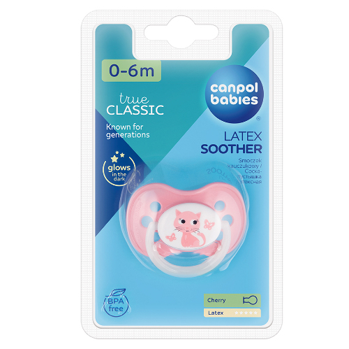 CANPOL BABIES СОСКА-ПУСТЫШКА ЛАТЕКСНАЯ ANIMALS 0-6/РОЗОВЫЙ