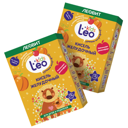 Набор из 2х уп. ЛЕОВИТ LEO KIDS кисель детский желудочный