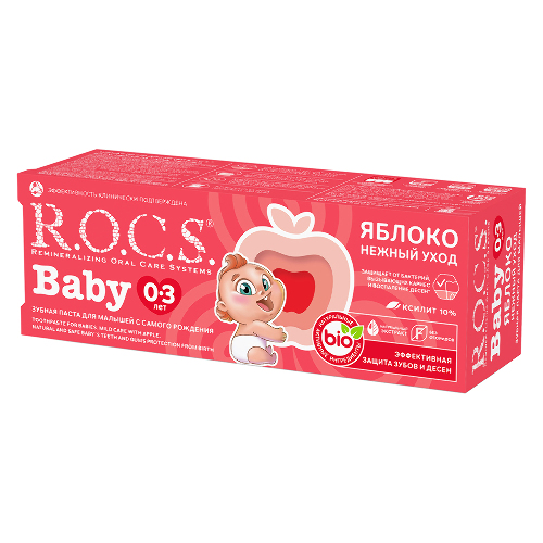 Rocs зубная паста baby яблоко 45 гр