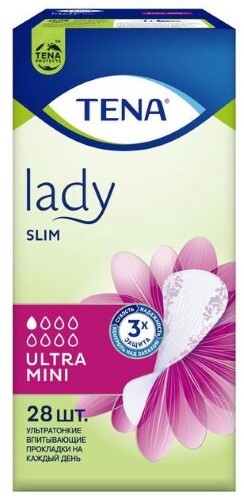 Купить Тена lady slim ultra mini урологические прокладки 28 шт. цена