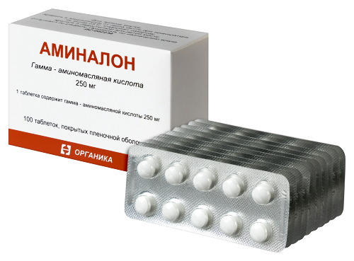 Аминалон 250 мг 100 шт. таблетки, покрытые пленочной оболочкой