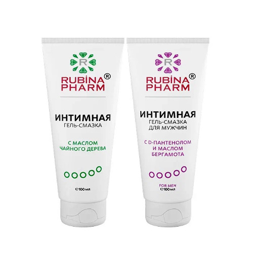 Набор из 2х интимных гель-смазок Rubinapharm со скидкой: для мужчин + с маслом чайного дерева