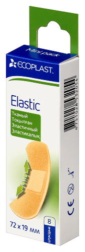 ECOPLAST НАБОР ПЛАСТЫРЕЙ МЕД ТКАН ELASTIC 72Х19ММ N8