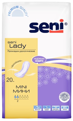 Seni lady mini урологические прокладки/вкладыши для женщин 20 шт.