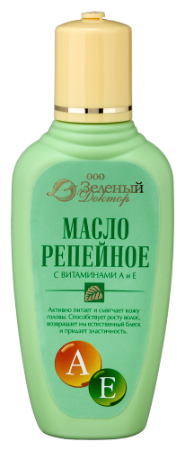 Зеленый доктор репейное масло с витаминами а и е 100 мл