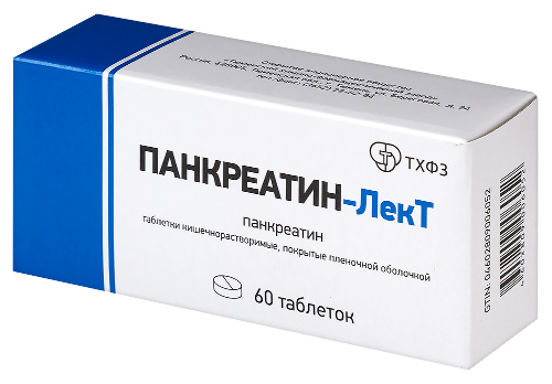 Панкреатин-лект 60 шт. блистер таблетки кишечнорастворимые , покрытые пленочной оболочкой