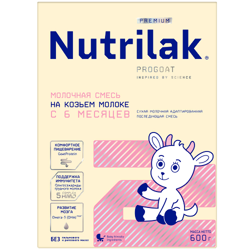 Nutrilak premium 2 смесь сухая молочная адаптированная на основе козьего молока 600 гр