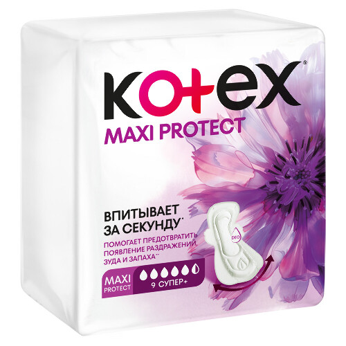 Kotex прокладки maxi protect супер+ароматизированные 9 шт.