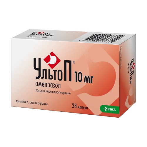 Купить Ультоп 10 мг 28 шт. капсулы кишечнорастворимые цена