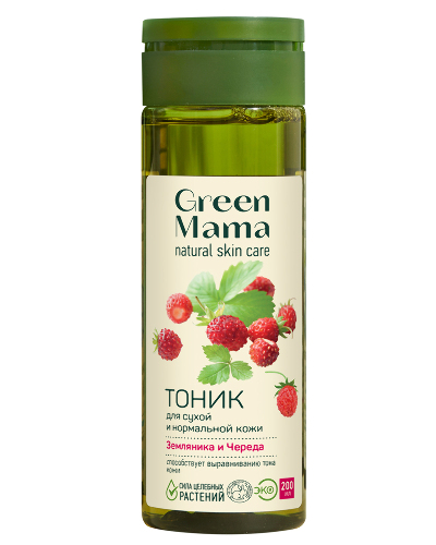 Купить GREEN MAMA ФОРМУЛА ТАЙГИ ТОНИК ДЛЯ СУХОЙ И НОРМАЛЬНОЙ КОЖИ ЗЕМЛЯНИКА И ЧЕРЕДА 200МЛ цена