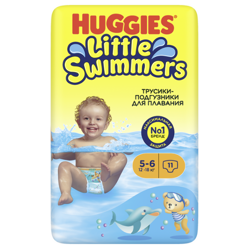 Купить Подгузники трусики Huggies Little Swimmers для плавания 12-18кг 5-6 размер 11шт цена