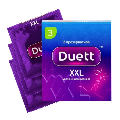 Презервативы duett xxl увеличенного размера 3 шт.