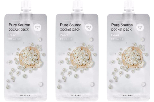 Набор из 3уп Мissha маска кремовая ночная с экстрактом жемчуга 10мл со скидкой