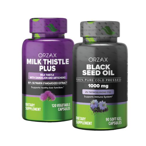 Набор ОРЗАКС Масло черного тмина 90 шт и Расторопша плюс 120 ШТ.