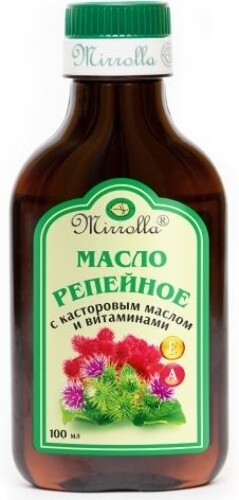 Купить Mirrolla репейное масло с касторовым маслом и витаминами а и е 100 мл по цене 117 руб в Москве Mirrolla репейное масло с касторовым маслом и витаминами а и е 100 мл