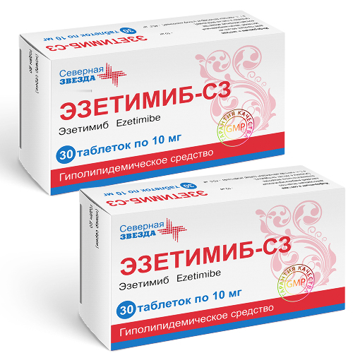 Набор ЭЗЕТИМИБ-СЗ таб. 10 мг № 30 - 2 уп. по специальной цене