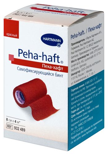 БИНТ PEHA-HAFT/ПЕХА-ХАФТ 8СМХ4М/КРАСНЫЙ ЭЛАСТИЧНЫЙ ФИКСИРУЮЩИЙ САМОФИКСИРУЮЩИЙСЯ