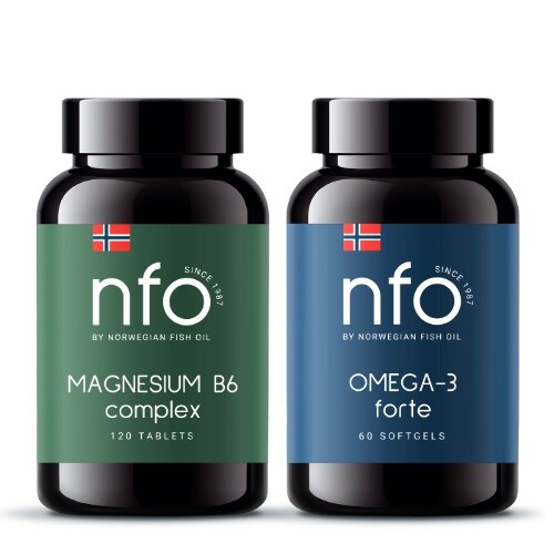 Набор NFO Комплекс магния + витамин В6 №120 + NFO Омега 3 Форте 60 капсул