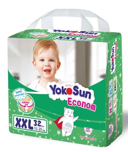 Купить Yokosun econom подгузники-трусики детские размер xxl/15-25 кг/ 32 шт. цена