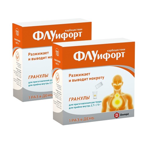 Набор из 2-х уп ФЛУИФОРТ 5,0  N10 пак гран д/сусп со скидкой 15%