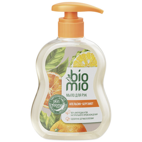 Biomio мыло жидкое с эфирными маслами апельсина и бергамота натуральное 300 мл