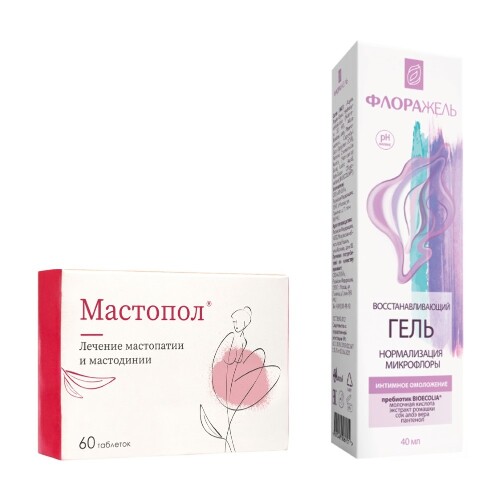 Набор МАСТОПОЛ 60 табл. + Гель для интимной гигиены ФЛОРАЖЕЛЬ