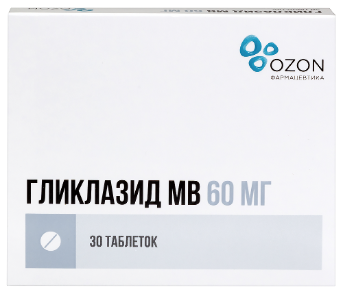 Купить Гликлазид мв 60 мг 30 шт. таблетки с модифицированным высвобождением цена