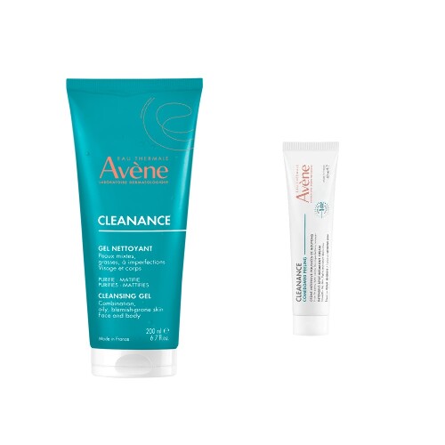 Набор AVENE КЛИНАНС ГЕЛЬ ОЧИЩАЮЩИЙ МАТИРУЮЩИЙ 200МЛ + AVENE CLEANANCE COMEDOMED PEELING КРЕМ Д/УХОДА ЗА ПРОБЛЕМНОЙ КОЖЕЙ СКЛОННО