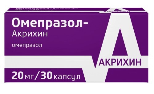 Омепразол-акрихин 20 мг 30 шт. капсулы кишечнорастворимые