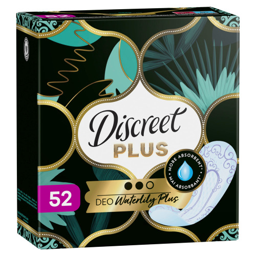 Discreet deo plus водяная лилия ежедневные гигиенические прокладки 52 шт.