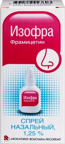 Купить Изофра 1,25% флакон спрей назальный 15 мл цена