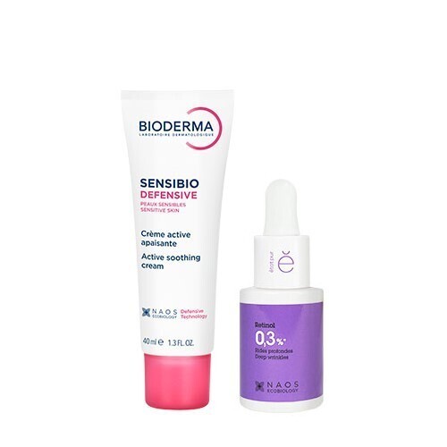 Набор Bioderma Sensibio Defensive Крем Для Чувствительной Кожи Легкий 40мл + Etat Pur Сыворотка С Ретинолом 0,3% 15мл