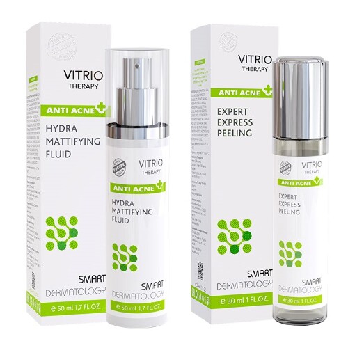 Набор VITRIO THERAPY для проблемной и жирной кожи: эмульсия увлажняющая матирующая + экспресс-пилинг