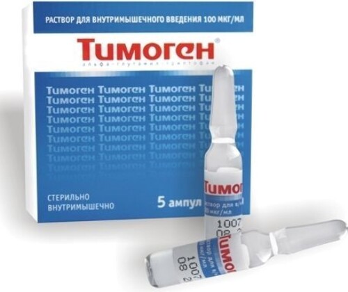 Тимоген 100 мкг/мл раствор для внутримышечного введения 1 мл ампулы 5 шт.