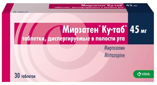 Мирзатен ку-таб 45 мг 30 шт. таблетки, диспергируемые в полости рта